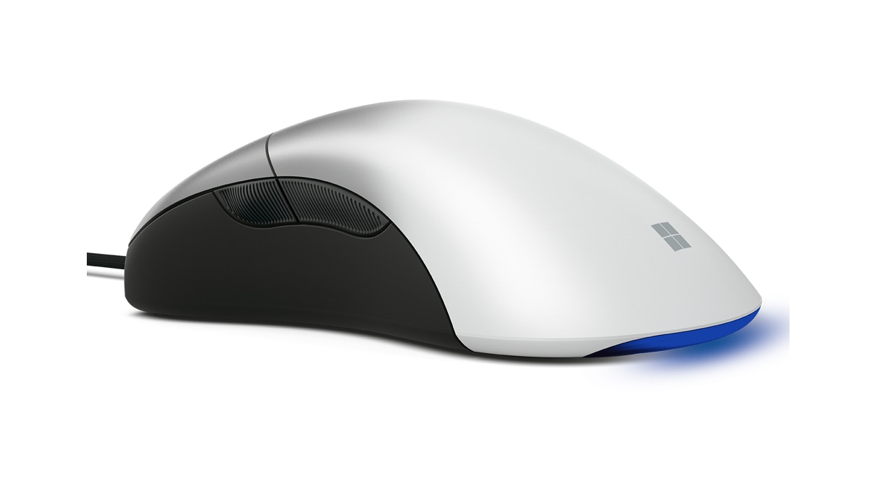 Side view of Microsoft Pro IntelliMouse in Shadow White