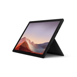 Surface Pro 7 en Noir, montré en mode tablette