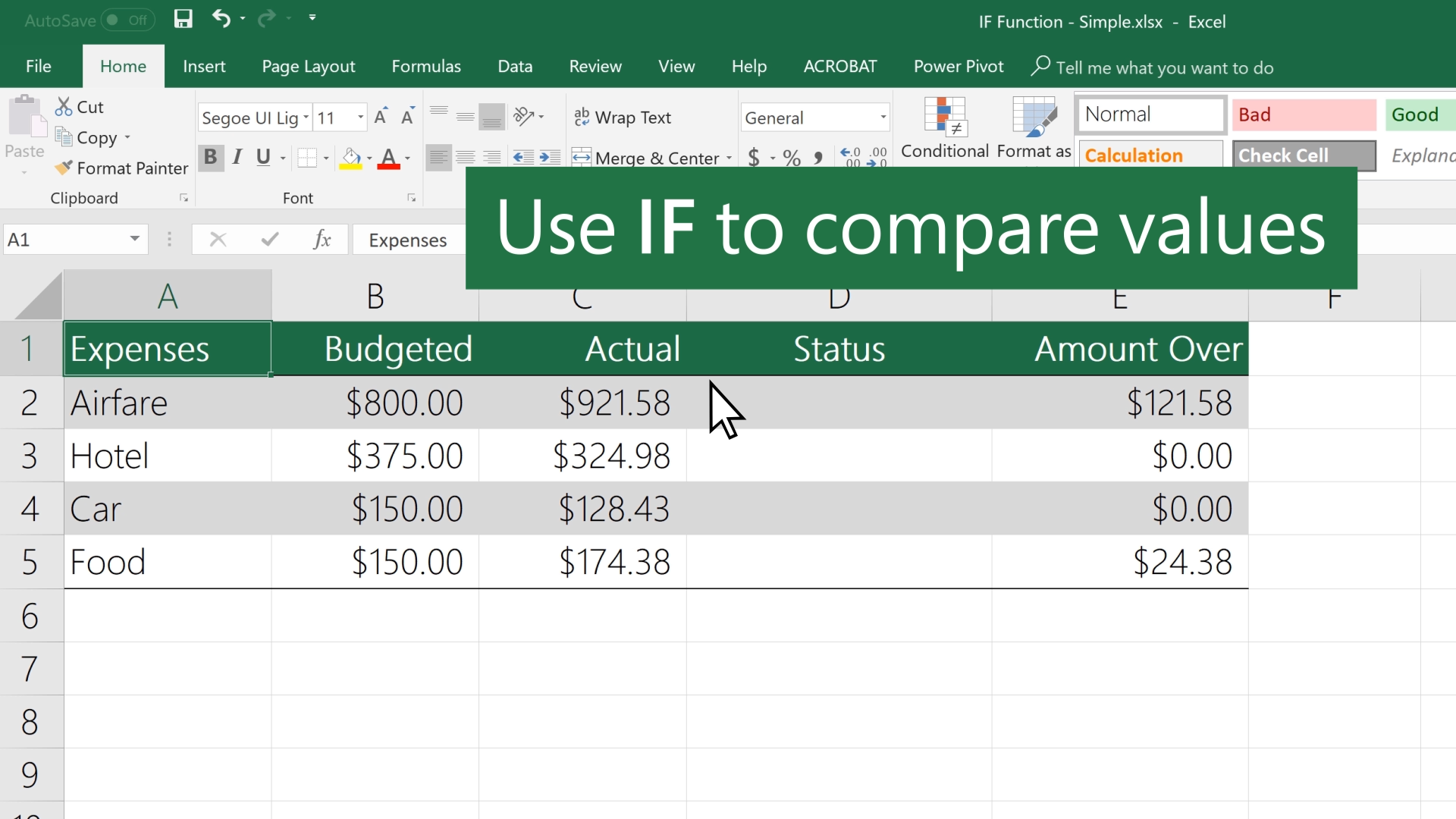 Co znamená v Excelu hodnota?