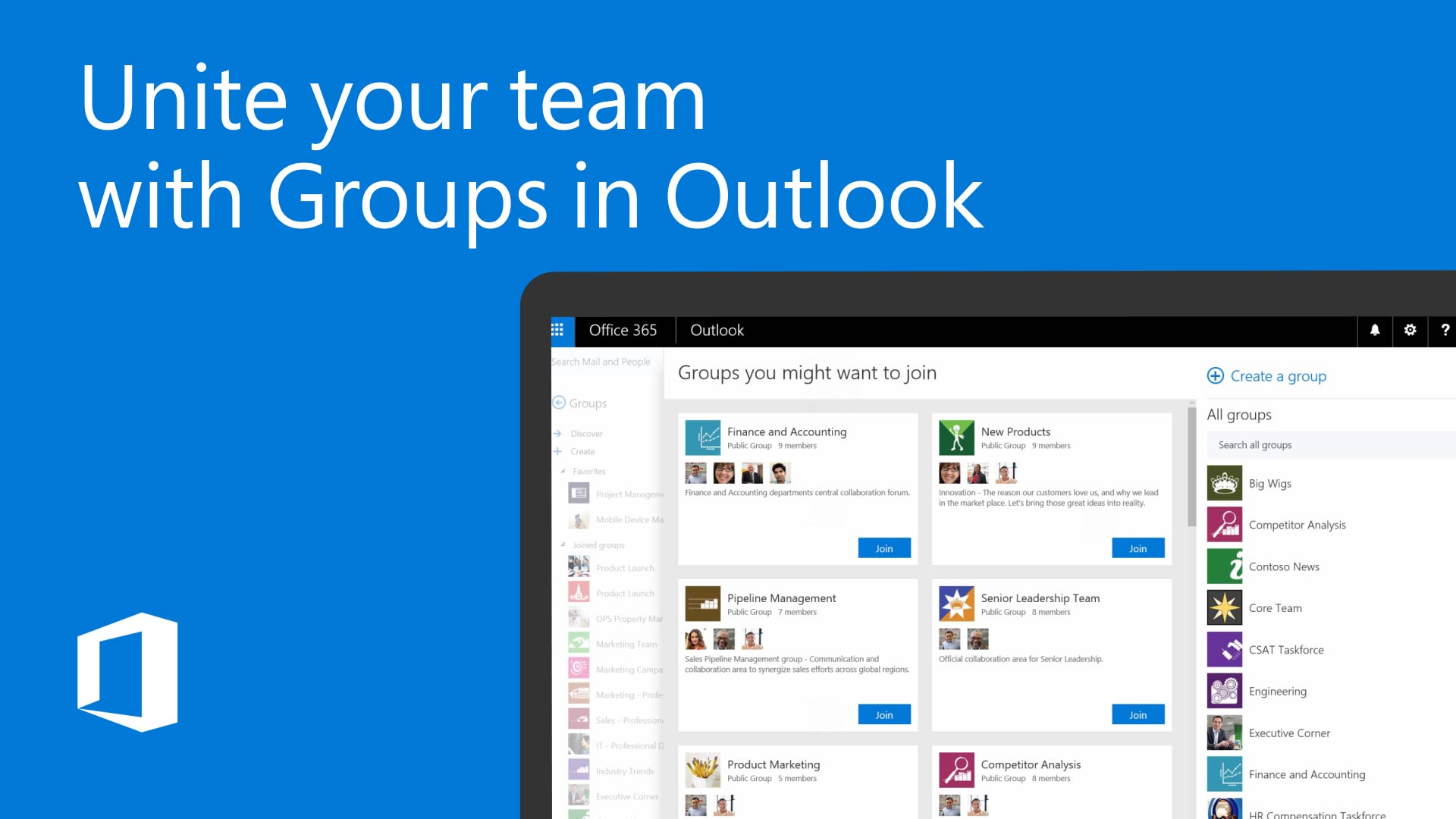 Outlook office365. Outlook Groups. Outlook 2021. Unite your Team.