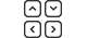 Icono de cuatro botones de teclado con flechas de dirección