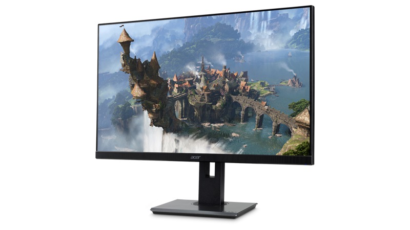 Right front view of Acer B247Y Cbmipruzx 23.8 inch Full HD Monitor with game screen