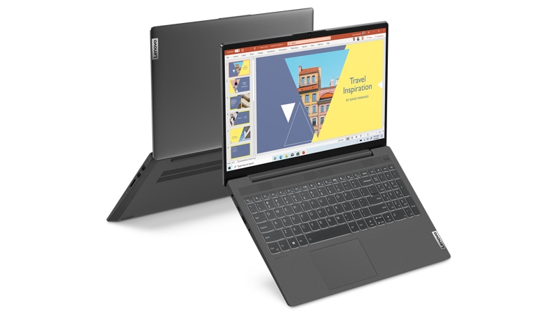 Rear and front views of Lenovo IdeaPad 5 15" 81YK00CGUS Laptop