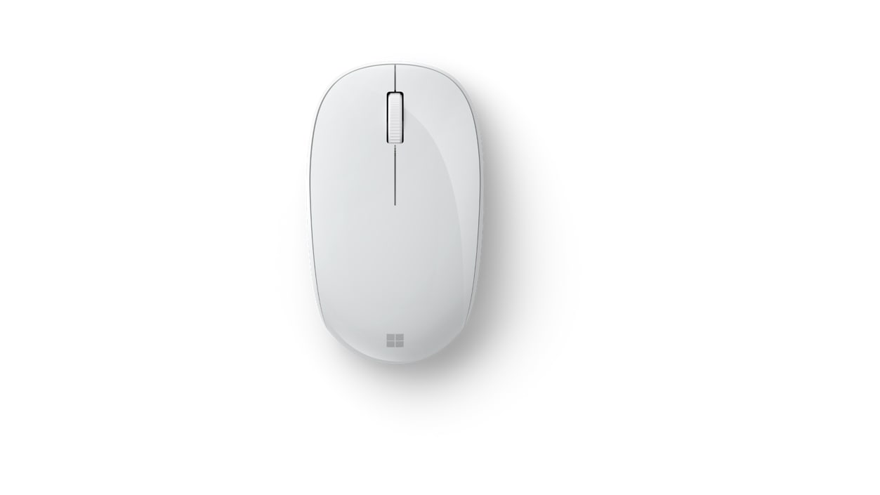 Top-down view of Surface Wireless & Bluetooth Mouse in White