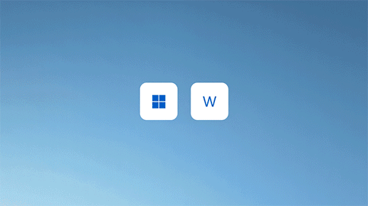 Két gombnak (a Windows és a W billentyűnek) az egyidejű lenyomását és a widget panel megnyitását bemutató animáció.