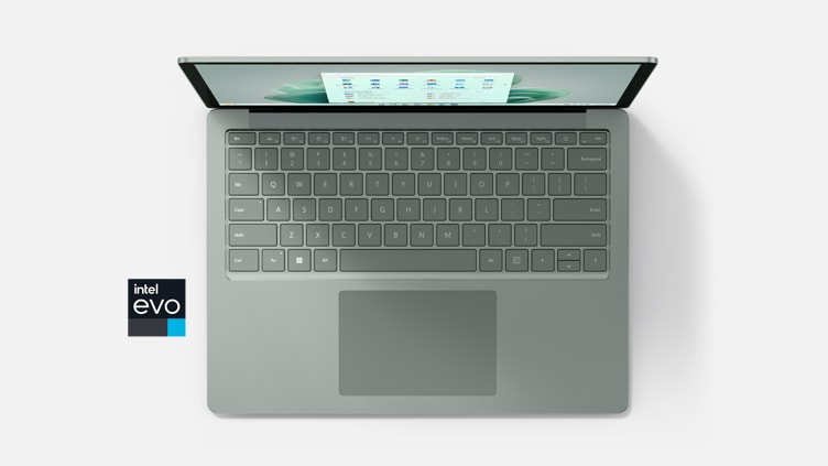 Back view of Surface Laptop 5 in Sage.
