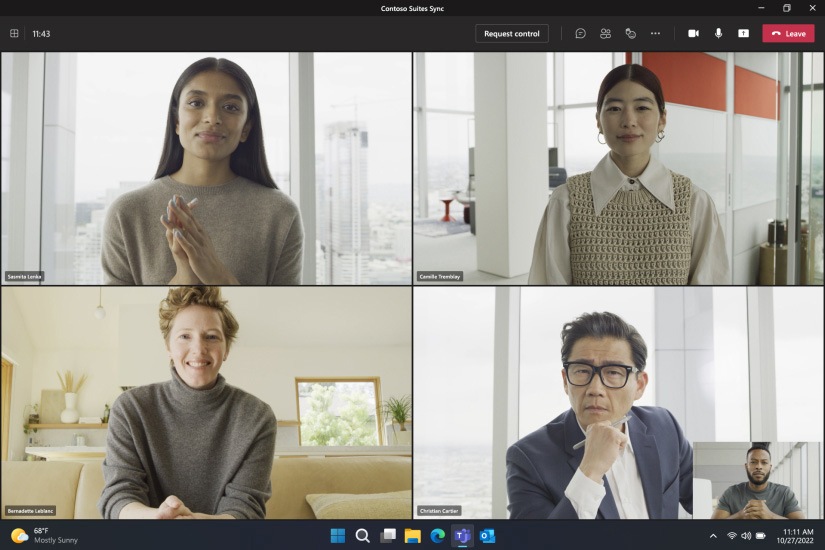 شاشة Teams تظهر على جهاز Surface Laptop 5‎