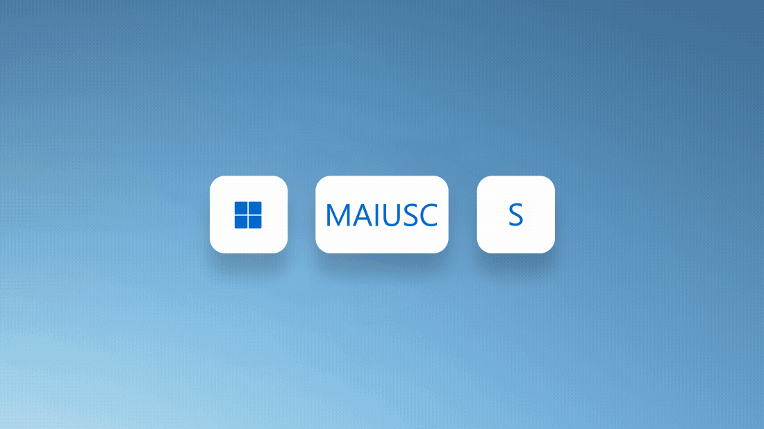 Un'animazione che mostra la pressione del tasto con il logo di Windows insieme ai tasti Maiusc e S per catturare uno screenshot