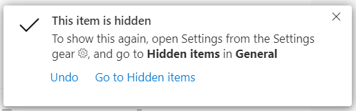 But you will not be able to hide any Power BI content in the future.