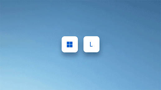 Klavišas „Windows“ ir klavišas L.