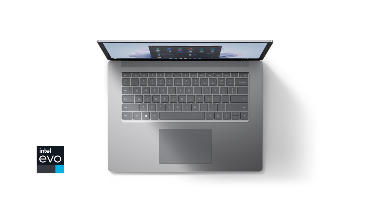Back view of Surface Laptop 5 for Business in Platinum.