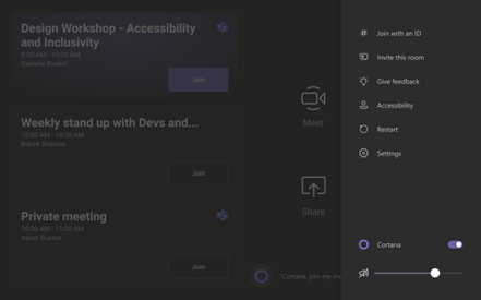 Microsoft Teams room users can now join Teams meetings using meeting id and passcode. The entry point is added to the home screen on console under … menu as #Join with an ID.