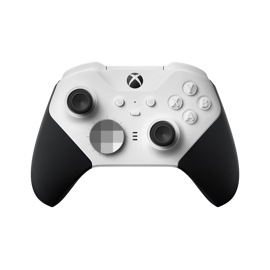 En bild framifrån på Xbox Elite trådlös handkontroll Series 2 – Core (vit)