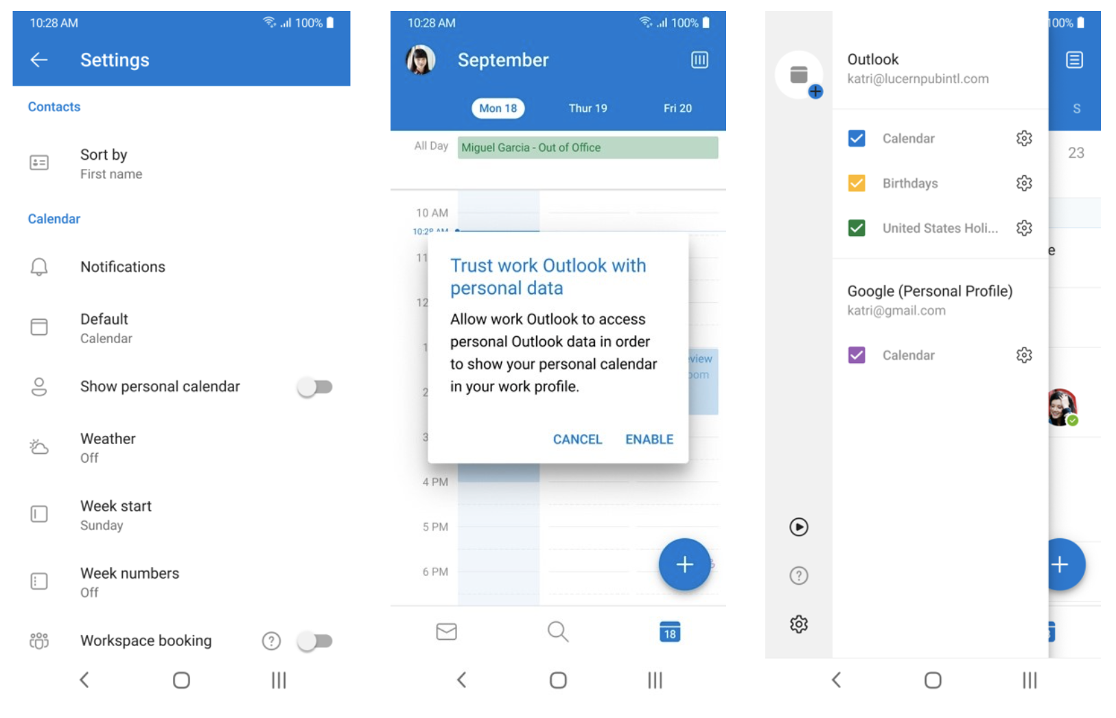 MC411429: Outlook Cross Profile Calendar Sync for Android Managed Devices