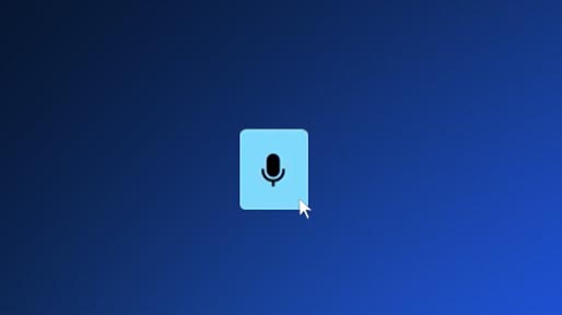 A blue and black microphone icon