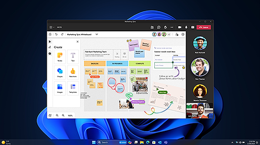 A screenshot of whiteboard collaboration in Windows 11