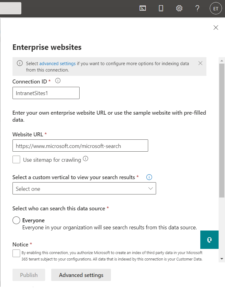 MC414834: New simplified flow for Graph connectors for Microsoft Search