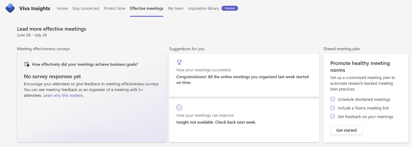 To create a shared meeting plan, navigate to the MEP feature by clicking on shared meeting plan on the far right corner on the effective meetings tab in VITA insights.
