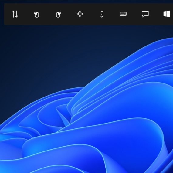 Écran du suivi oculaire avec des boutons de réglage et une illustration fleur de Windows 11