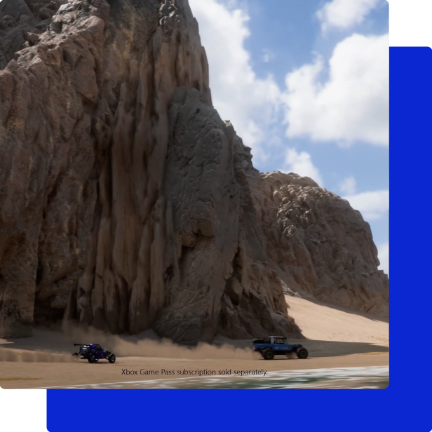 Cảnh chiếc xe bốn bánh trong video game