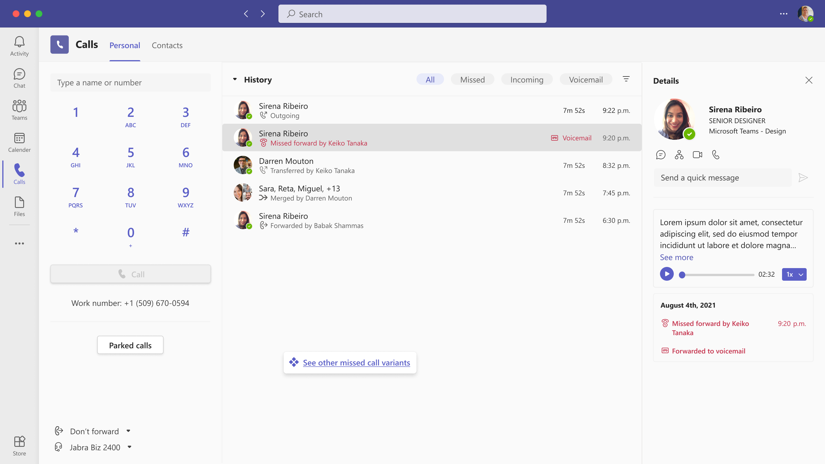 MC439275: Microsoft Teams Detailed Call History Feature Update