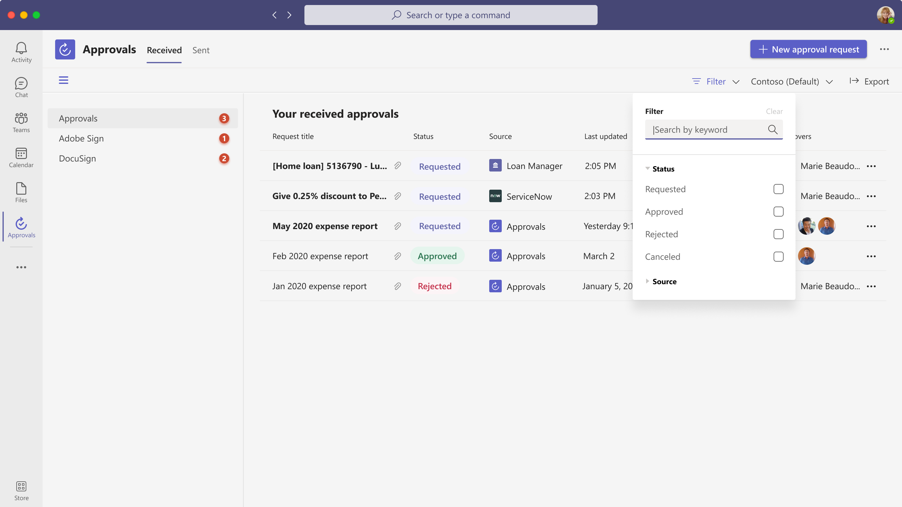MC449930: Microsoft Teams: Additional Filters in Approvals