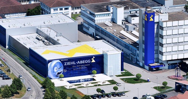 Ziehl-Abegg Firmenzentrale aus der Luft.