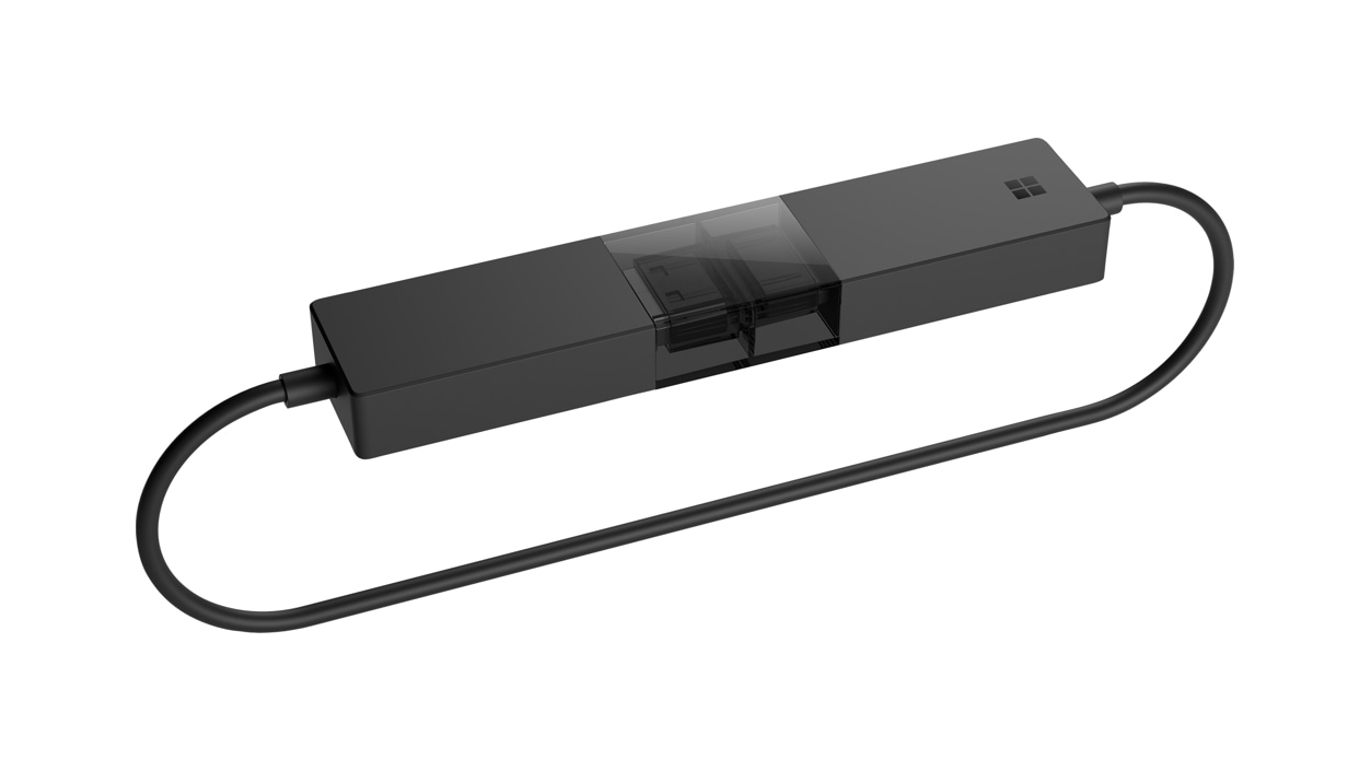 Microsoft Wireless Display Adapter with its ends connected
