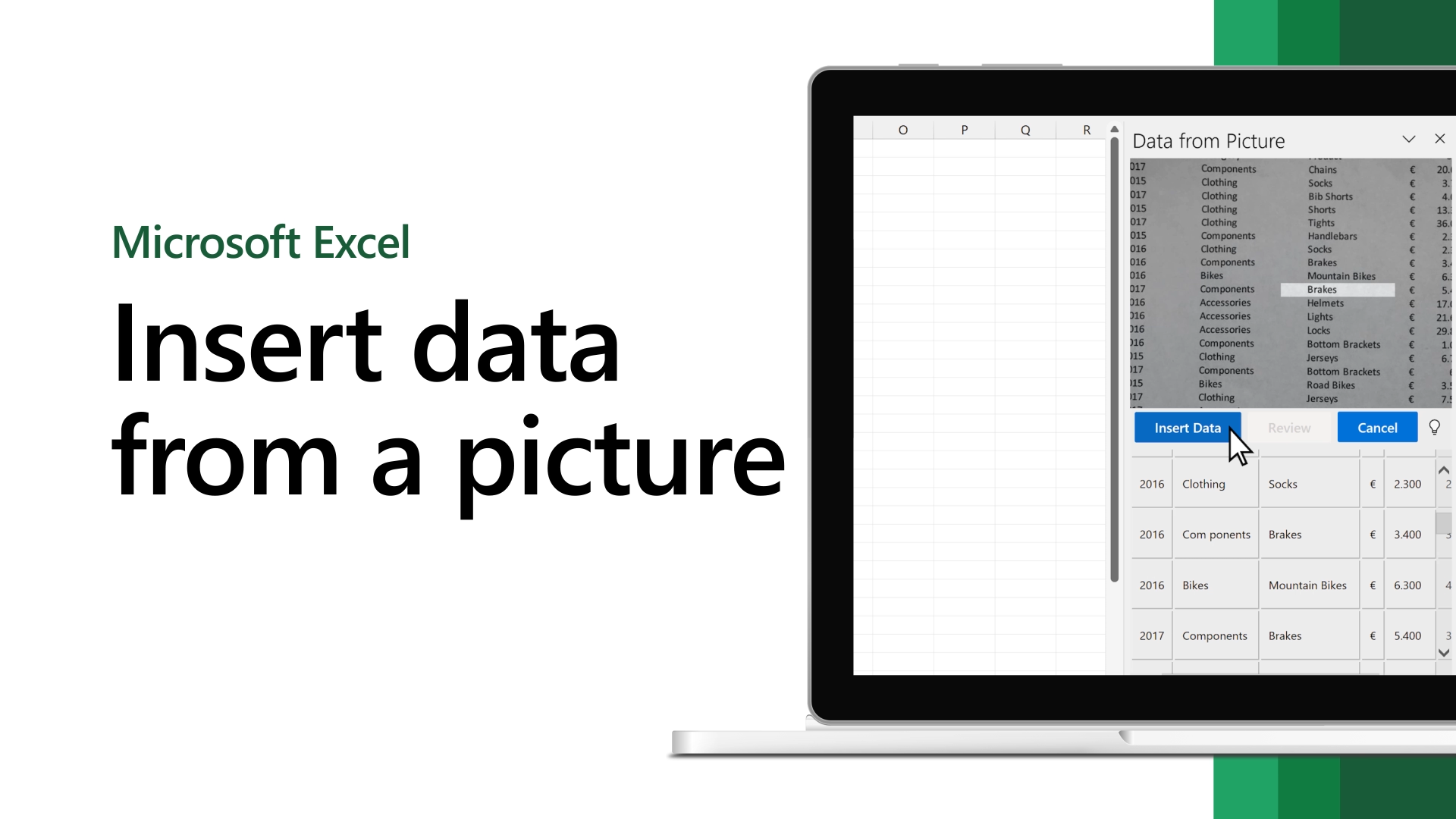 Jak vložit data z obrázků do Excelu?