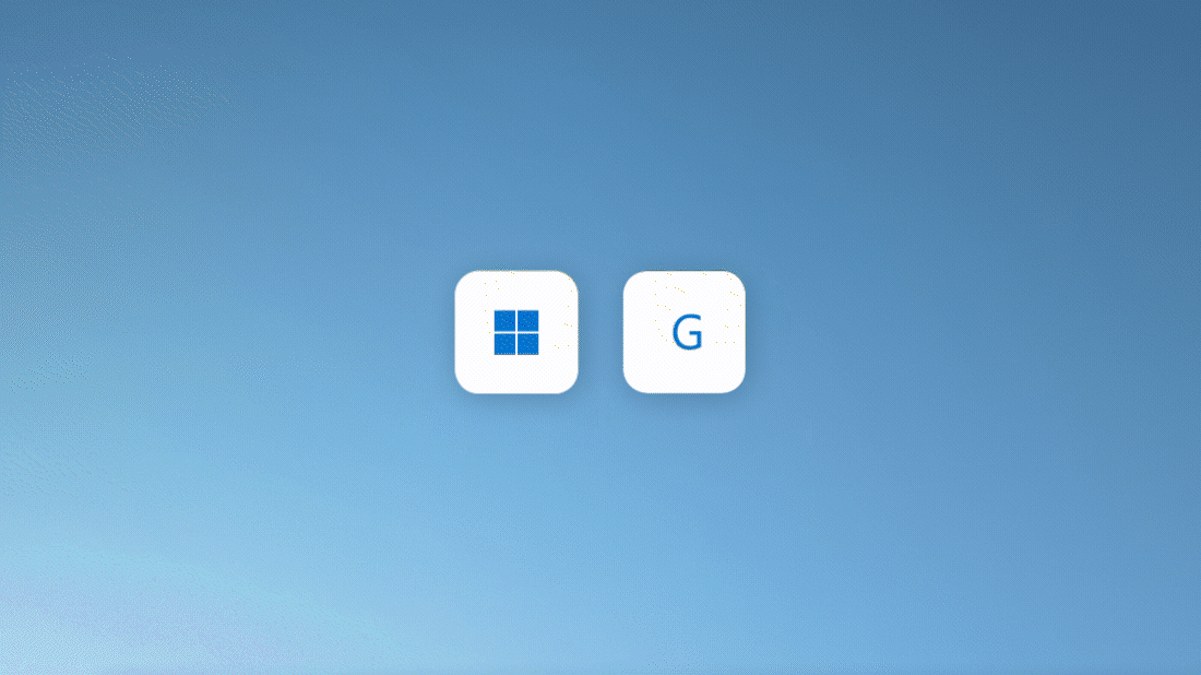Klawisz logo Windows oraz klawisz G naciśnięte razem, aby otworzyć menu Xbox Game Bar w grze Minecraft