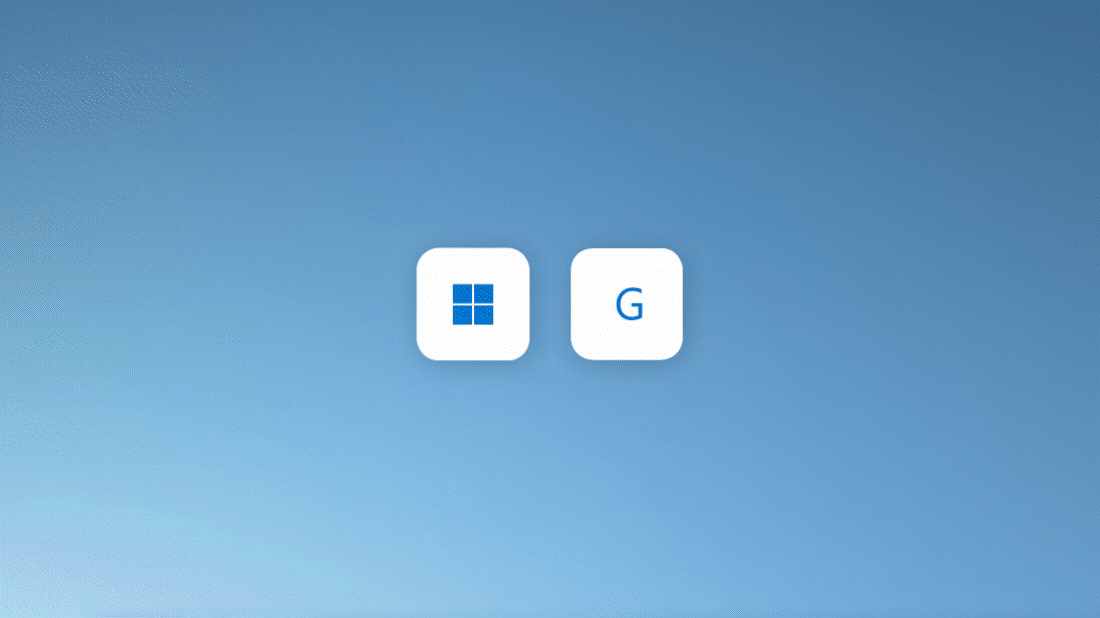 „Windows“ logotipo klavišą ir klavišą G paspauskite kartu, kad atidarytumėte „Xbox Game Bar“ virš „Minecraft“