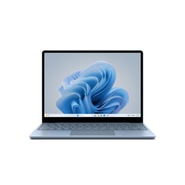 A Surface Laptop Go 3 in the colour Ice Blue.