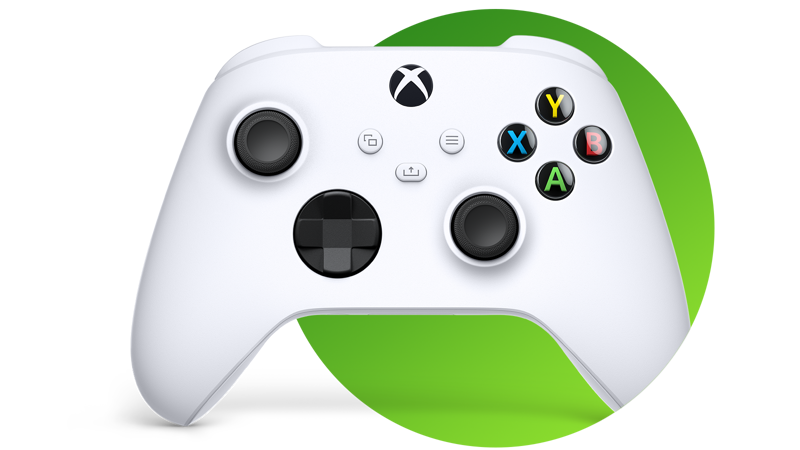 A white Xbox controller.