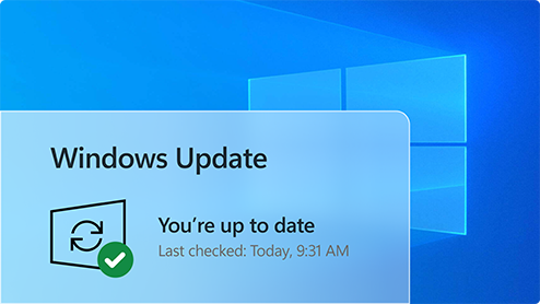L’écran de Windows Update pour Windows 10 affichant l’état de la mise à jour