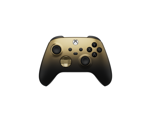 Front view of the Xbox Wireless Controller – Gold Shadow Special Edition.