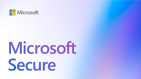 Colorful gradient promoting Microsoft Secure