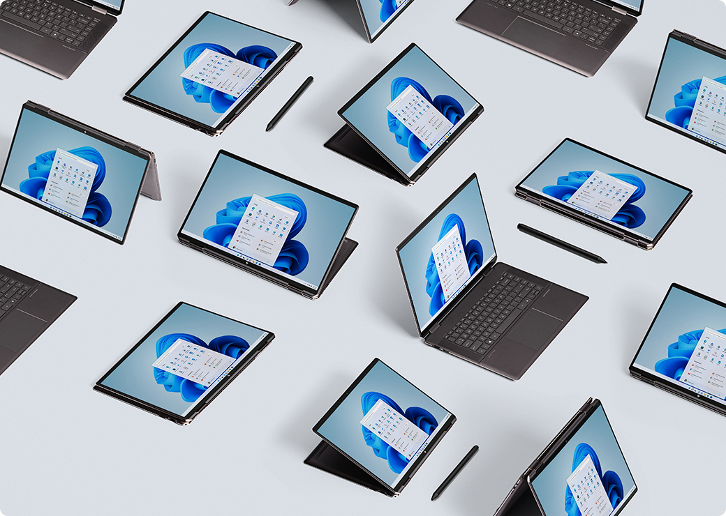 An array of Windows 11 devices