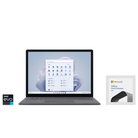 プラチナ（Alcantara）の Surface Laptop 5 と Office Home & Business 2021