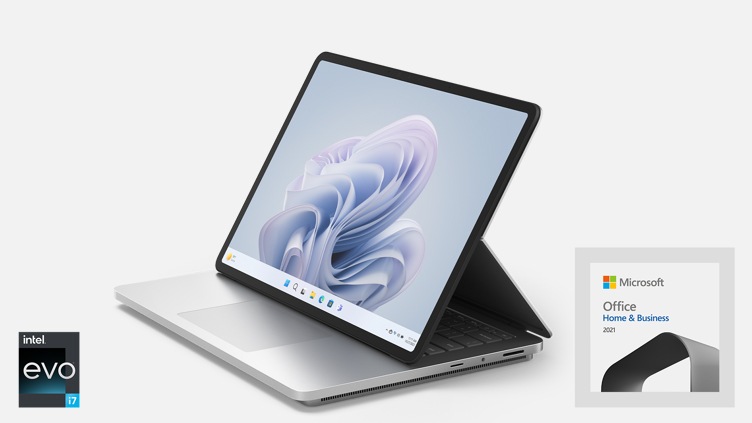 プラチナの Surface Laptop Studio 2 と Office Home & Business 2021