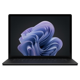 Vue de face d’un Surface Laptop 6 pour les entreprises de 15 pouces en couleur Noir.