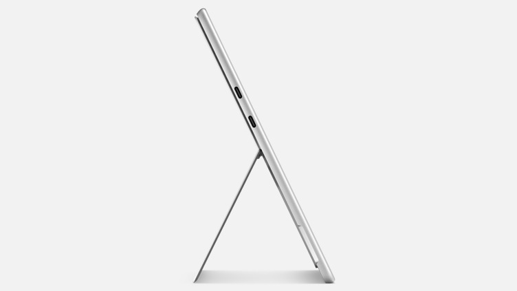 Side view of Surface Pro 9 in Platinum