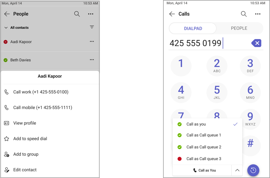 ID configured in call queue