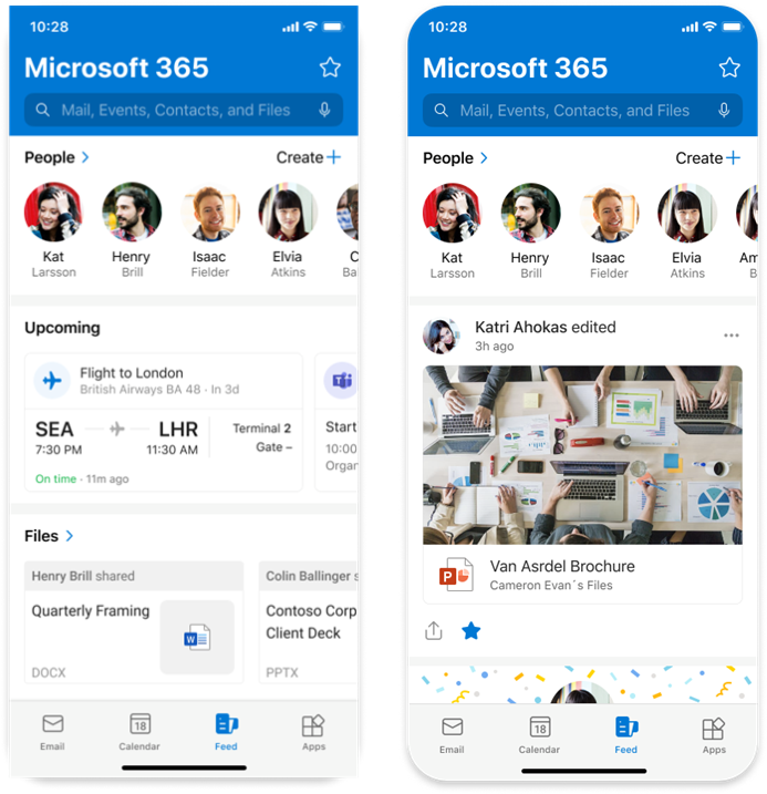 Outlook Mobile: Removing the Sections view in the Feed tab - M365 Admin