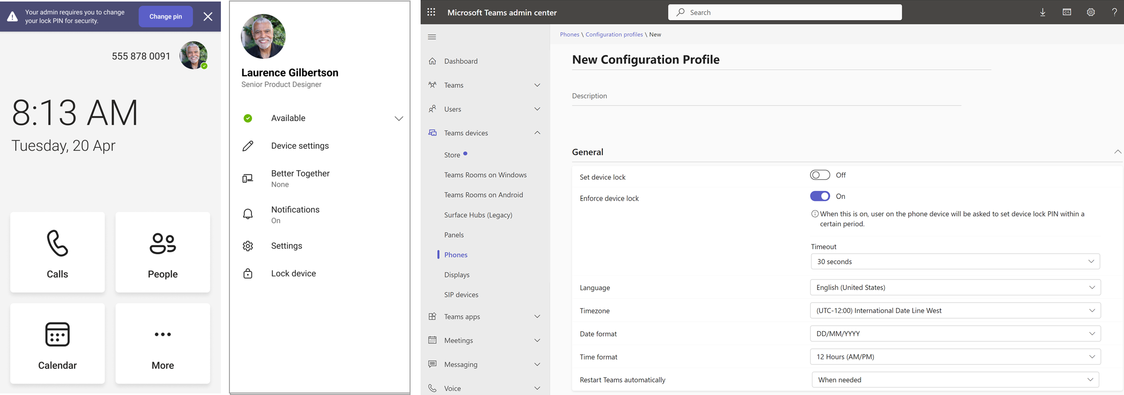 Configuration profile setting