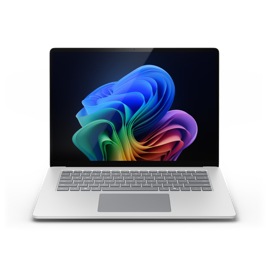 Vista frontal de Surface Laptop para empresas en el color platino.