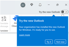 switch to new Outlook