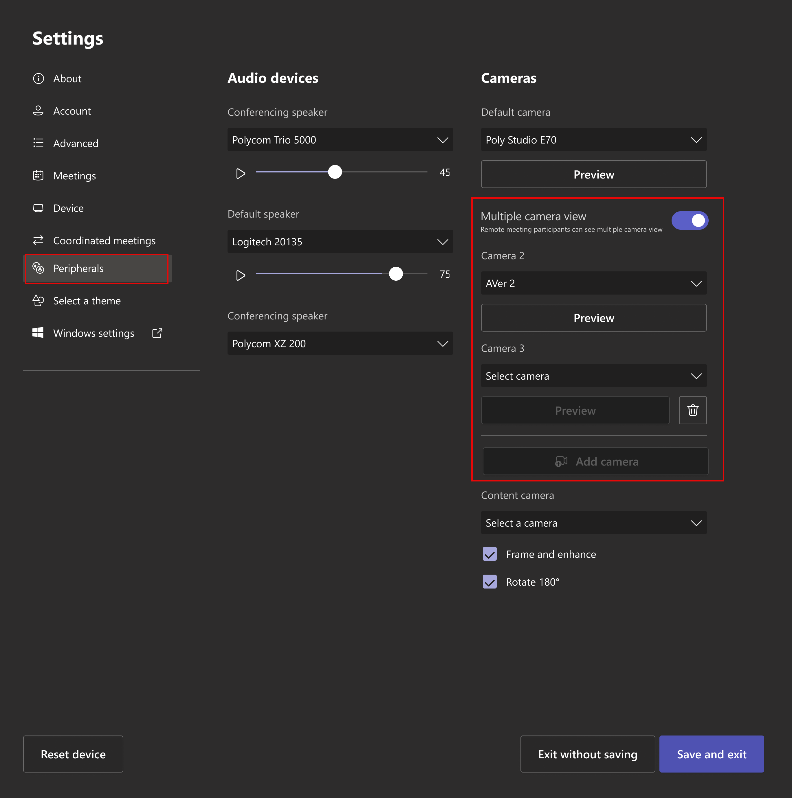 configure Multiple camera view