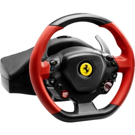  Angled front view of the Thrustmaster Ferrari 458 Spider Racing Wheel for Xbox.