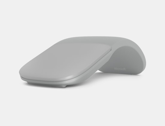 Surface Arc Mouse in light gray front view