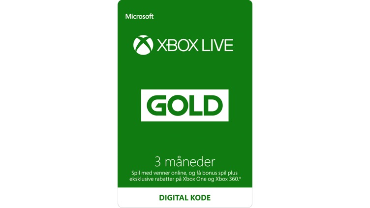 Xbox Live – 3 måneders Gold-medlemskab (Digital kode)